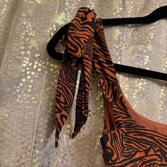 Free People Brown Striped Bow Shoulder Avenue Tank Top XS - Picture 3 of 6